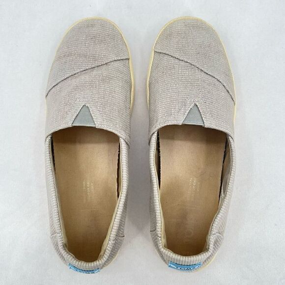 Toms Avalon Drizzle Grey Canvas Slip On Loafer Sneakers Women’s Size 7.5 - Picture 8 of 10